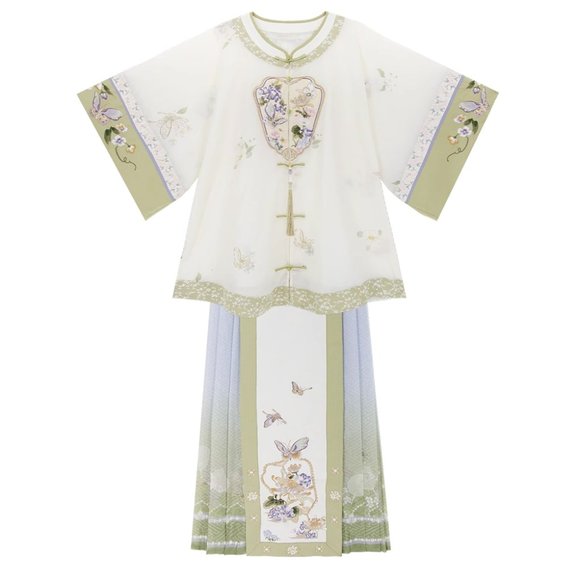 Women Spring Summer Hanfu Style Fashion Ancient Princess Top + Skirt